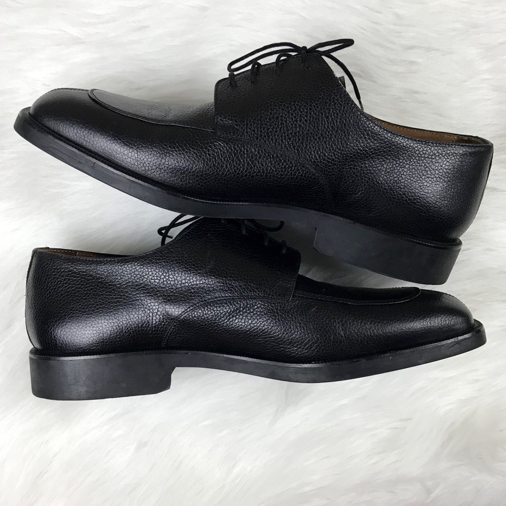 Michael Toschi Calaveras Split Toe Derby Black Pebble Leather Oxford Shoes 13 - Picture 8 of 15
